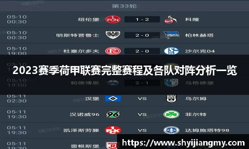 2023赛季荷甲联赛完整赛程及各队对阵分析一览